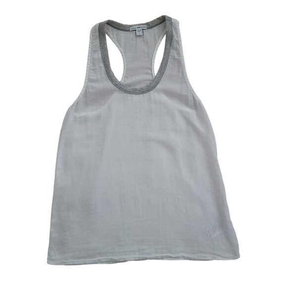 James Perse Tops - James Perse White & Grey Racerback Tank Top Women's Size 1